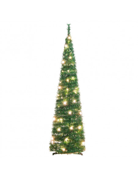 Albero di Natale Artificiale Pop-up con 50 LED Verde 120 cm