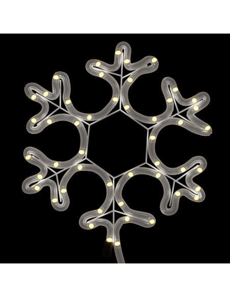 Figura Natalizia Fiocco di Neve LED 2 pz Bianco Caldo 27x27 cm