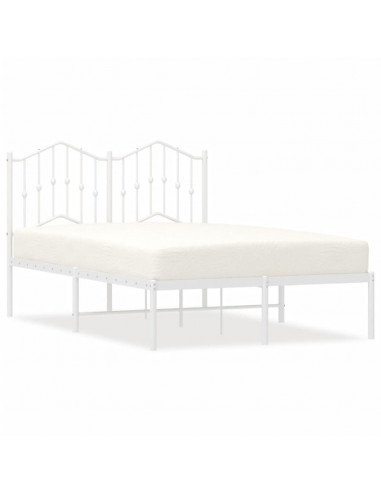 Giroletto con Testiera Metallo Bianco 120x190 cm