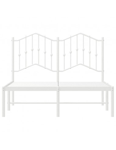 Giroletto con Testiera Metallo Bianco 120x190 cm