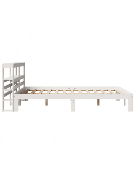 Giroletto con Testiera Bianco 160x200 cm Legno Massello di Pino