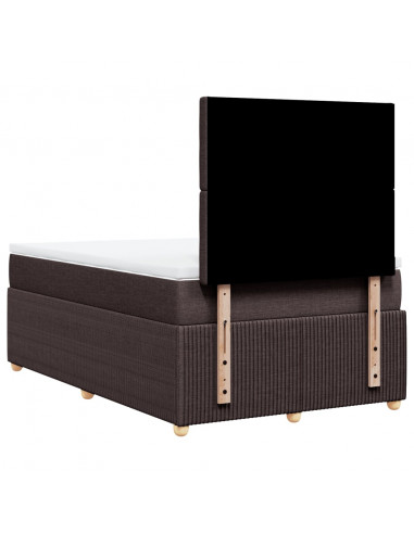Giroletto a Molle con Materasso Marrone Scuro 120x200cm Tessuto