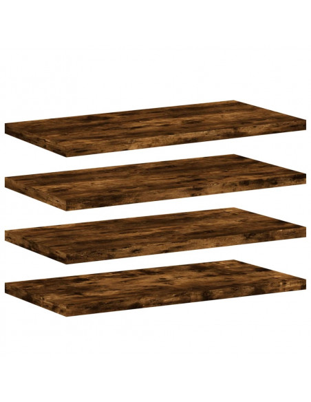 Mensole Parete 4pz Rovere Fumo 40x20x1,5 cm Legno Multistrato