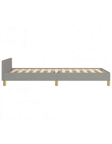 Giroletto con Testiera Grigio Chiaro 100x200 cm in Tessuto