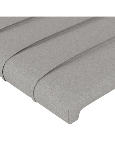 Giroletto con Testiera Grigio Chiaro 100x200 cm in Tessuto