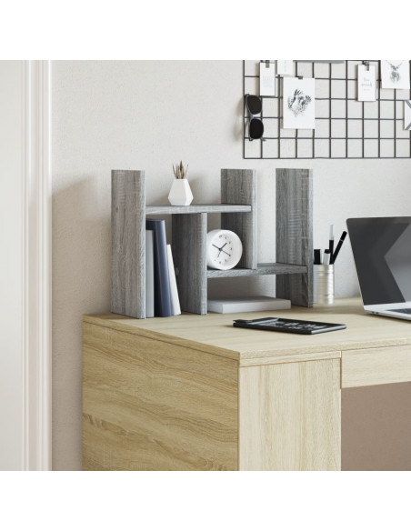 Organizer Scrivania Grigio Sonoma 34,5x15,5x35,5 cm Multistrato