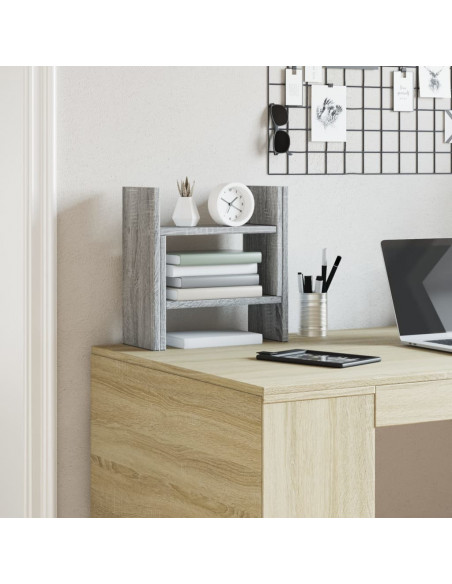 Organizer Scrivania Grigio Sonoma 34,5x15,5x35,5 cm Multistrato