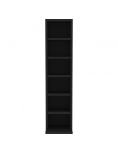 Mobile Porta CD Nero 21x20x88 cm in Legno Multistrato