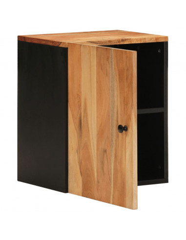 Mobile da Bagno a Parete 38x33x48cm in Legno Massello di Acacia