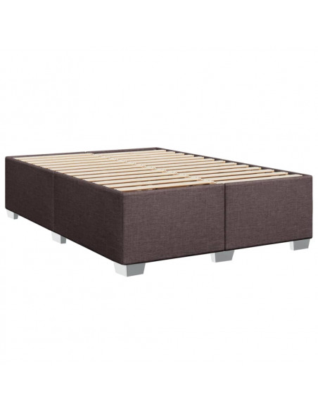 Giroletto a Molle con Materasso Marrone Scuro 140x200cm Tessuto