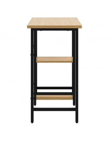 Scrivania Computer Nera e Rovere Chiaro 80x40x72cm MDF Metallo