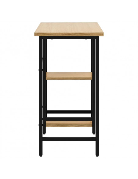 Scrivania Computer Nera e Rovere Chiaro 80x40x72cm MDF Metallo