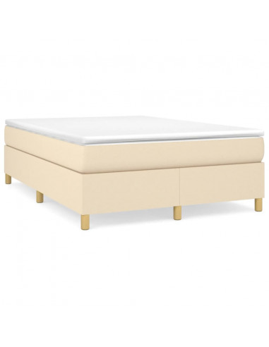 Giroletto a Molle con Materasso Crema 140x19 cm in Tessuto