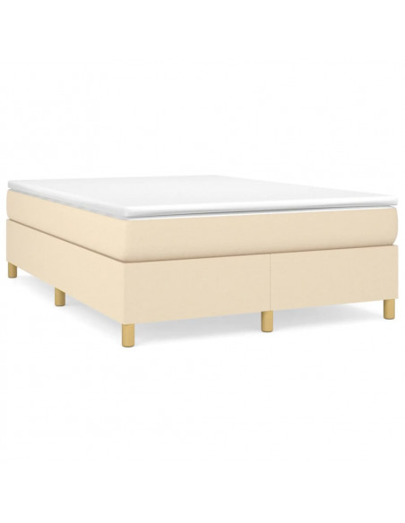 Giroletto a Molle con Materasso Crema 140x19 cm in Tessuto
