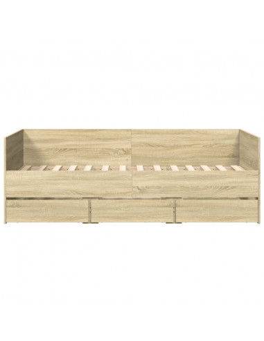 Divano Letto con Cassetti Rovere Sonoma 90x190 cm Multistrato