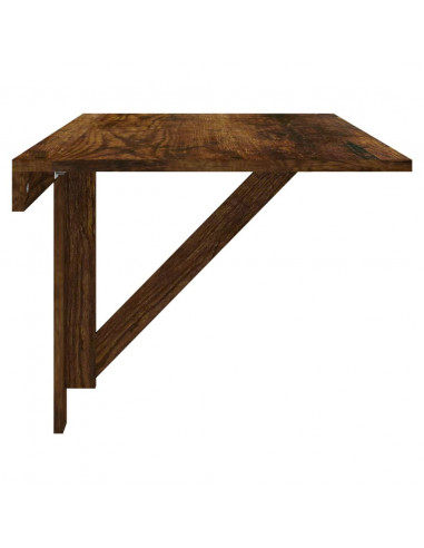 Tavolino Parete Pieghevole Rovere Fumo 100x60x56 cm Multistrato
