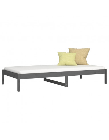 Dormeuse Grigia 90x190 cm Single in Legno Massello di Pino