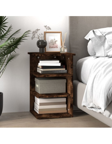 Mobiletto Laterale Rovere Fumo 35x35x55 cm in Legno Multistrato