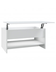 Tavolino da Salotto Bianco 80x50x40 cm in Legno Multistrato 2