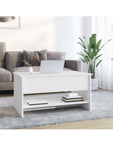 Tavolino da Salotto Bianco 80x50x40 cm in Legno Multistrato