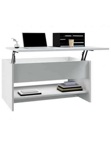 Tavolino da Salotto Bianco 80x50x40 cm in Legno Multistrato