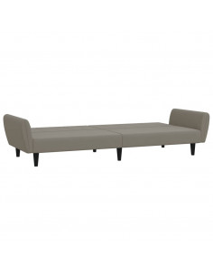 Divano Letto a 2 Posti Grigio Chiaro in Velluto