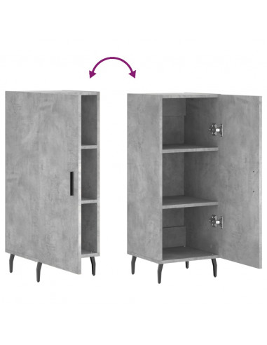 Credenza Grigio Cemento 34,5x34x90 cm in Legno Multistrato