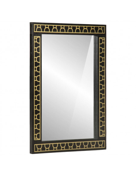 Specchio da Bagno 50x70x2,5 cm Legno Massello di Mango e Vetro