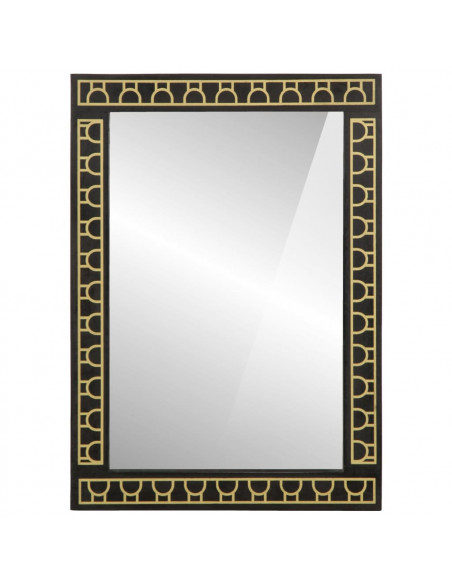 Specchio da Bagno 50x70x2,5 cm Legno Massello di Mango e Vetro