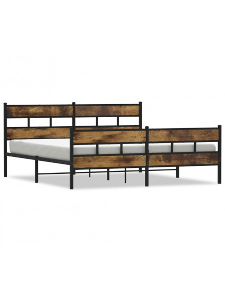 Giroletto senza Materaso in Metallo Rovere Fumo 193x203 cm