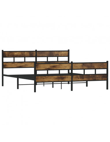 Giroletto senza Materaso in Metallo Rovere Fumo 193x203 cm