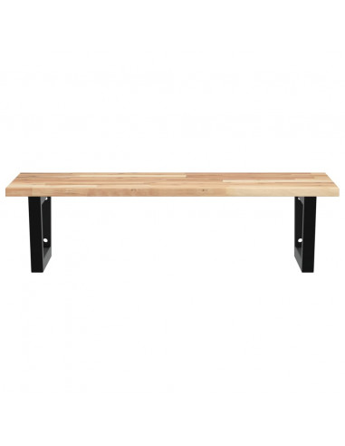 Ripiano a Parete per Lavabo in Acciaio e Massello di Acacia