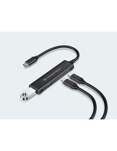 Conceptronic HUBBIES12B hub di interfaccia USB 3.2 Gen 1 (3.1 Gen 1) Type-C 5000 Mbit/s Nero