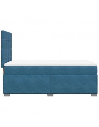 Giroletto a Molle con Materasso Blu 80x200 cm in Velluto