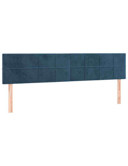 Giroletto a Molle con Materasso Blu Scuro 160x200 cm in Velluto