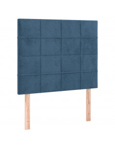 Giroletto a Molle con Materasso Blu Scuro 80x200 cm in Velluto