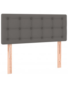 Giroletto a Molle con Materasso Grigio 90x190 cm in Similpelle