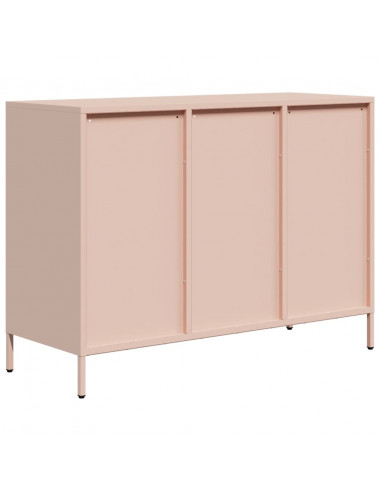 Credenza Rosa 101,5x39x73,5 cm in Acciaio Laminato a Freddo