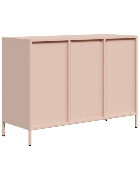 Credenza Rosa 101,5x39x73,5 cm in Acciaio Laminato a Freddo