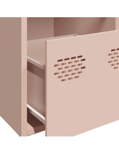 Credenza Rosa 101,5x39x73,5 cm in Acciaio Laminato a Freddo