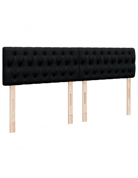 Giroletto a Molle con Materasso Nero 180x200 cm in Tessuto