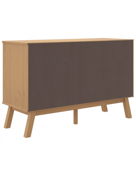 Credenza OLDEN Bianca e Marrone 114x43x73,5 cm Massello di Pino