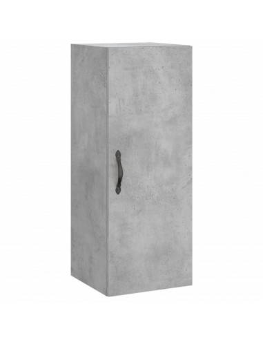 Credenza Grigio Cemento 34,5x34x180 cm in Legno Multistrato
