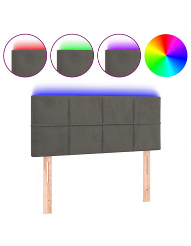 Testiera a LED Grigio Scuro 80x5x78/88 cm in Velluto