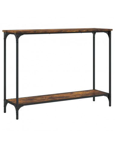 Tavolino Consolle Rovere Fumo 101x30,5x75 cm Legno Multistrato