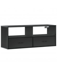 Mobile Porta TV Nero 100x31x39,5 cm in Truciolato e Metallo 2