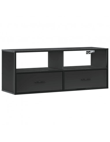Mobile Porta TV Nero 100x31x39,5 cm in Truciolato e Metallo