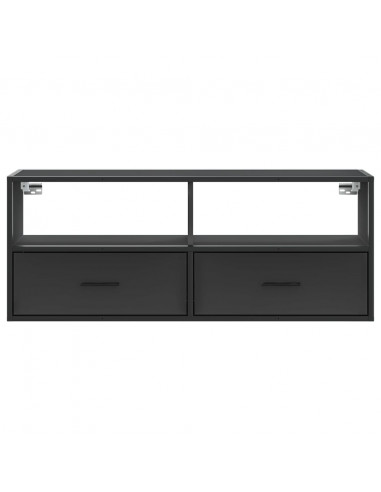 Mobile Porta TV Nero 100x31x39,5 cm in Truciolato e Metallo