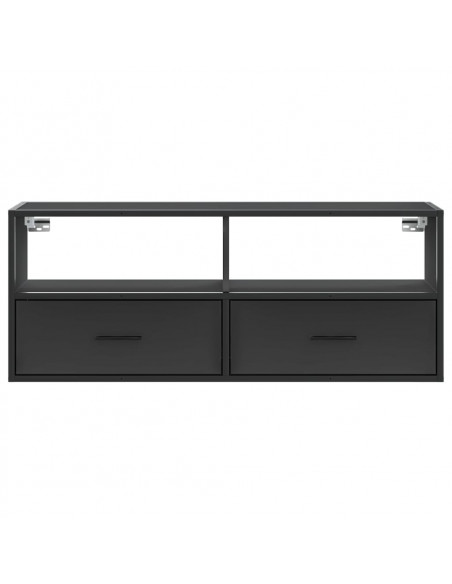 Mobile Porta TV Nero 100x31x39,5 cm in Truciolato e Metallo