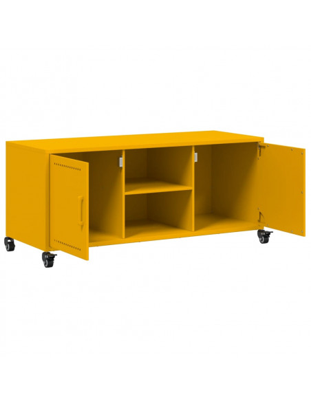 Mobile TV Giallo Senape 100,5x39x43,5 cm in Acciaio